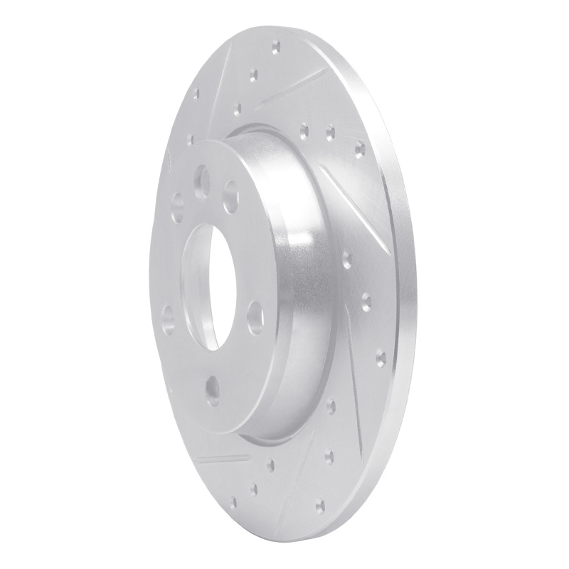 Volkswagen EuroVan Brake Rotor (1) - Rear Left - R1 Concepts - Drilled & Slotted - Silver - `96-`00